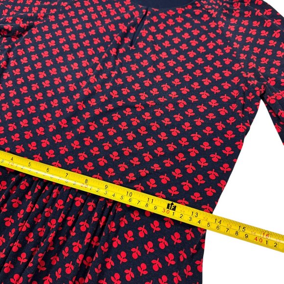 BODEN Eliza Floral Midi Dress Sz.6 Black Red Stretch Whimsigoth Boho Career - Picture 7 of 13